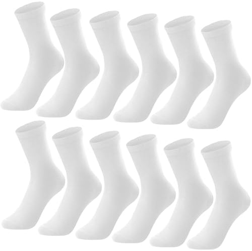 L&K-II 12-pack pojkar barnstrumpor tonåring strumpor vår och sommar strumpor med söta mönster flerfärgade 2816, 12 par-2027WH, 43-46