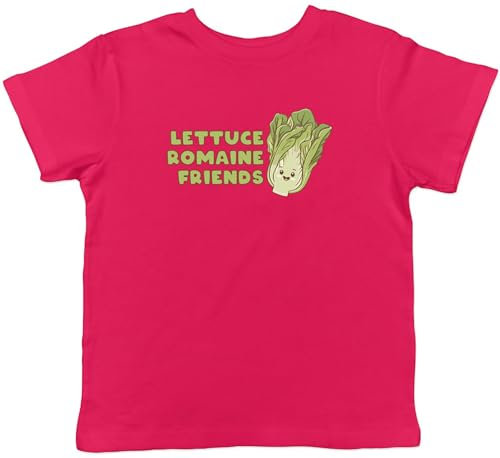 Shopagift Lettuce Romaine Friends Funny Gardening Veg Kids T-Shirt Childrens Tee Boys Girls Pink