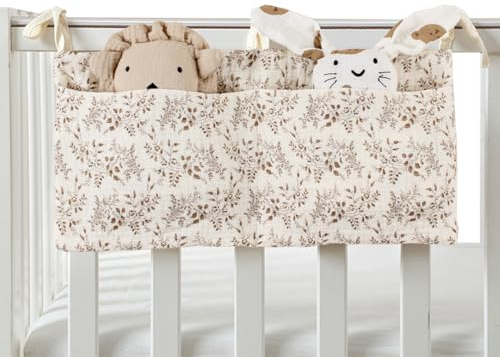 WUSJCOF 2 Taschen Babybett Organizer Hängend Verstellbarer Aufbewahrungstasche Spielzeugtasche für Windeln Kleidung Spielzeug