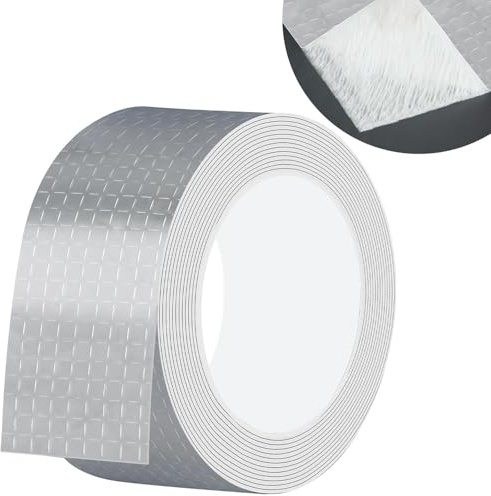 TXWLLIU Butyltejp vattentät 50 mm x 10 m, starka tätningsremsor, silverfärgad aluminiumfolietejp för reparation av läckor i taket, luckor i fönsterbrädan, rörsprickor