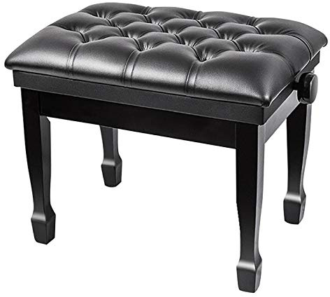 Pianopall Pianobänk Keyboardbänk Justerbar justering Vuxna Pu-läderdyna Höjdjustering: 48-58cm, Svart, Svart, Svart,Black