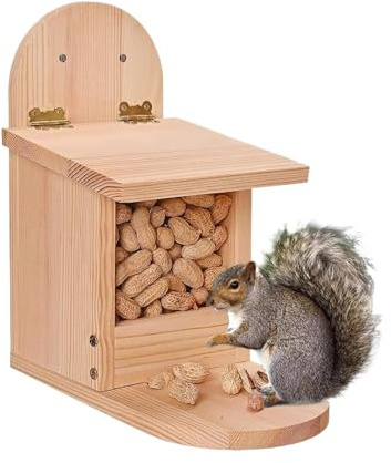 de Madera para Ardillas - Práctica de alimentación para Ardillas de jardín | para pájaros de Madera Duradero | Dispensador Colgante de Alimentos para Animales Salvajes para Uso