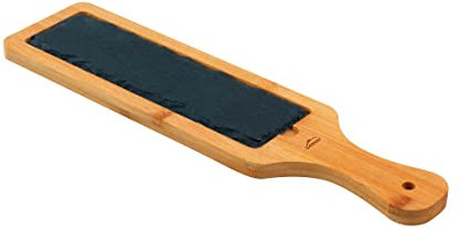 LACOR 61045 Tabla Pizarra & Bambú, Gris Oscuro, 40 x 10 x 1.5 cm