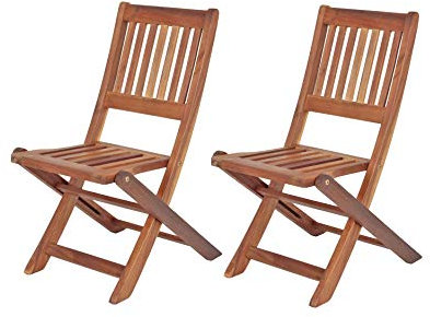 Dynamic24 2X Kinder Gartenstuhl Gartenstühle Klappstuhl Klappstühle Holz Eukalyptus möbel