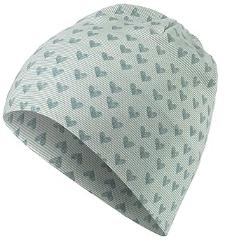 Sterntaler Baby Mädchen Slouch-Beanie Mütze - Kinderbeanie Mit Herzen Aus Jersey - Grün, 45