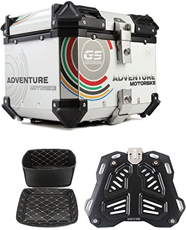 WNANCH Aluminium Motorradkoffer & Gepã Topcase 28L 36L 45L 55L 65L 80L 100L Top Case Roller Koffer Mit 2 Schlüsseln Helmkoffer für Elektromobil (Size : F-36L)