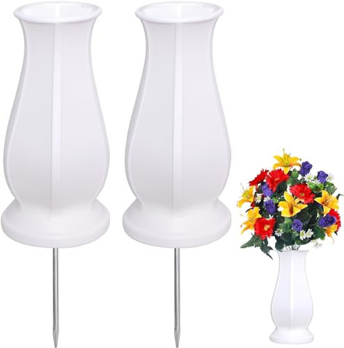 TFANUO Cemetery Vases with Spikes (2, white)