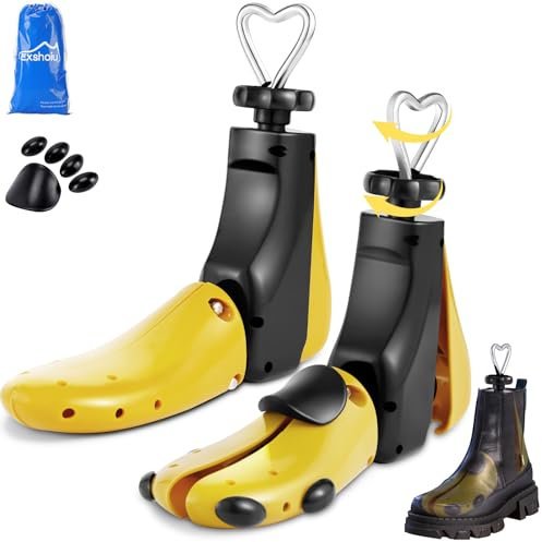 Exshoiu Shoe Stretcher Men Women, Boot Stretcher Stretch Width & Length, Shoe Tree Adjustable Leather Boot Widener Stretcher for Wide Feets