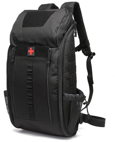 GUJOIN 40L Mochila Táctica Impermeable De Primeros Auxilios Mochila Médica De Para Senderismo Trekking Caza Pesca Camping Y Deportes Al Aire Libre (Negro)