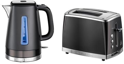 Russell Hobbs Matte Black Kettle & 2 Slice Toaster