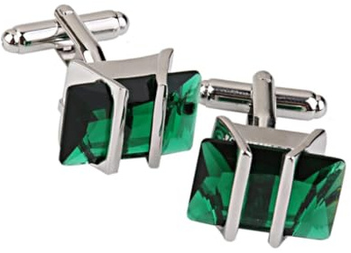 Holibanna Gemelos Hombre Verde Con Diamantes De Imitación Para Camisas Francesas Regalos Padrinos Boda Banquetes Cumpleaños Día Del Padre