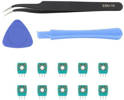 EMSea 1 uppsättning med 2K3 ohm finjusteringspotentiometer sensormodul kontrollspak reservdelar med reparationssats kompatibel med PS5-styrenhet
