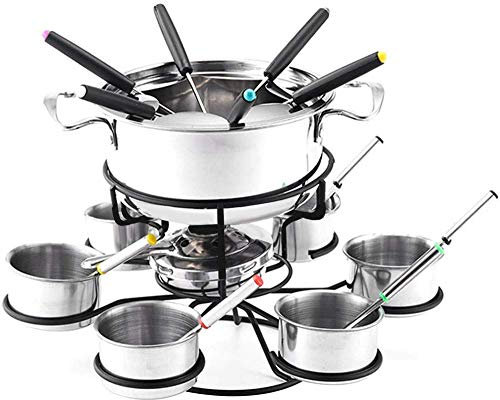 YXUANYZNB roterande ostfondue-set, fonduegryta rostfritt stål, multifunktionellt fondueset, perfekt matlagnings set för familjemåltider