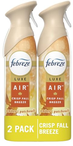 Febreze Air Freshener Spray, Odor-Fighting Room Spray, Crisp Fall Breeze Scent, 8.8oz, White, 2 Count