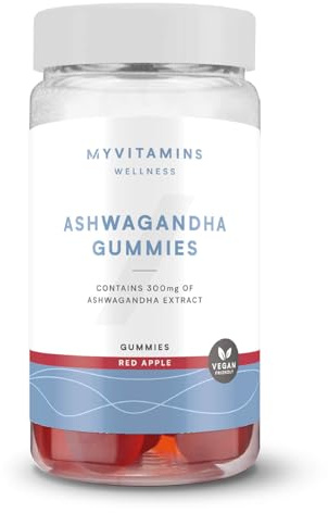 Myprotein Ashwagandha Gummies – 60 Count – Supports Stress Relief, Mood Enhancement, and Mental Clarity – Delicious Red Apple Flavour - Natural Adaptogen, Vegan, Gluten-Free, and Non-GMO