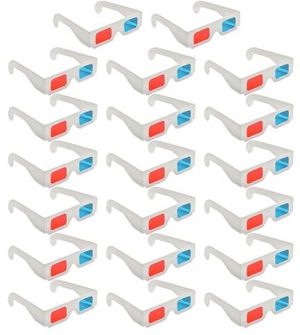 EHDWXVZM 20 Morceaux De Lunettes en Papier 3D, Lunettes Portables, Accessoires De Visualisation De Films, Adaptés À La Télévision, À L'Ordinateur, Aux Projecteurs.