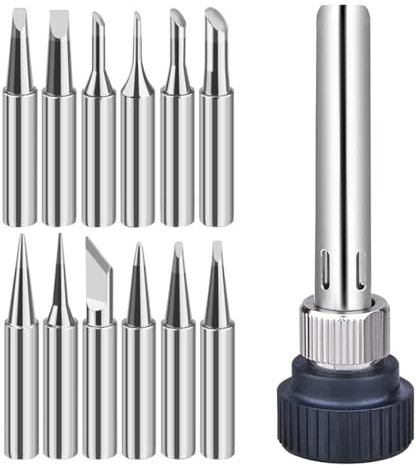 Punte saldatore stagno, 12 Pezzi per Stazioni di Saldatura - Punte di Saldatura di Ricambio per Saldatore Saldatura, Punte di Saldatura di Ricambio per Attrezzature e Accessori per Saldatura