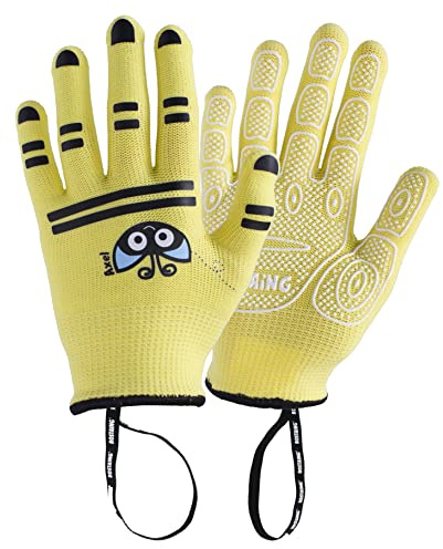 ROSTAING Guanti da Giardinaggio per Bambini Axel - Coppia di Guanti da Giardinaggio e Bricolage - per Le Mani Piccole e Delicate e la Sicurezza dei Vostri Bambini, Giallo