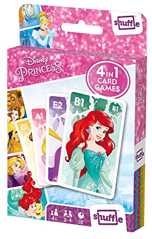 Shuffle Princess Card Games For Kids - 4 in 1 Snap, Pairs, Happy Families & Action Game, Game Guide Included, Ages 4+ Multicolor