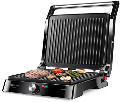 Taurus ETNA INOX 2 en 1 Grill Plancha de Asar, Surface antiadhésive