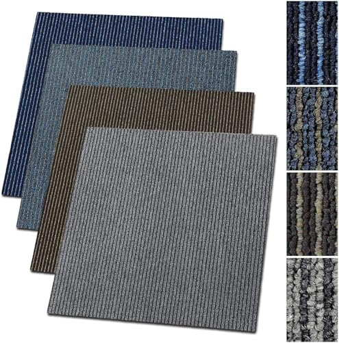 Bohemia - Moqueta en losetas (50 x 50 cm, 6 m², resistente al calor, con base de betún, 24 unidades), color marrón y beige