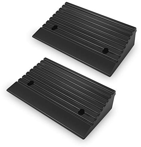 2 Stück Bordsteinrampe Gummi, Rampe Rollstuhl 10cm Hoch Rampe Auffahrrampe Schwellenrampe Auffahrkeil Gummirampe Auffahrhilfe für Auto Rollstuhl Wohnmobil