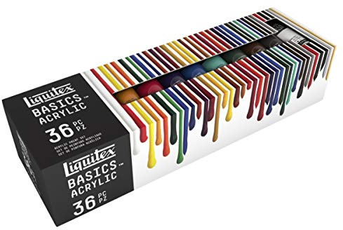 Liquitex 2023470 Basic Acrylic Paint Set with 0.74 oz Tubes, Assorted Color - Set of 36