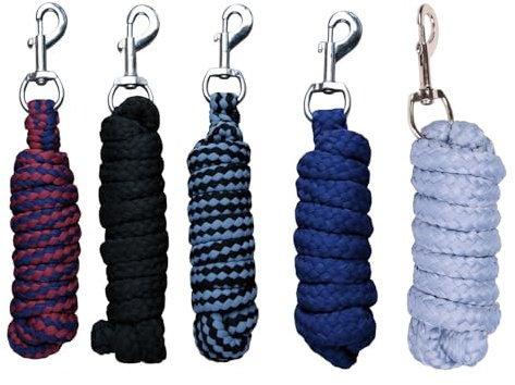 NETPROSHOP Weicher Anbindestrick Pferde Führstrick mit Karabinerhaken 1,80 m Farbauswahl, Farbe:Navy