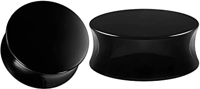 Inconnu 1 Paire Tunnel Oreille 24mm Lot Ecarteur Oreille Acrylique 15/16 inch Forme Ronde Noire Piercing Tunnels Flexible étirant la Peau de l'oreille Chair Flexible