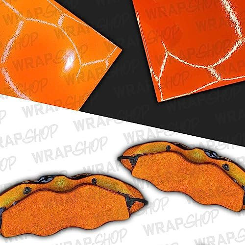 WRAPSHOP PREMIUM Reflective Brake Caliper, Self-Adhesive, Vinyl Wrap Kit (ORANGE)