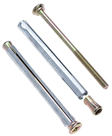 10 mm x 202 mm Tassello Metallo Telaio, Ancoranti metallici Vite Pozi con tassello di espansione in metallo per installazione di finestre e porte in metallo, plastica, legno (5 pezzi)