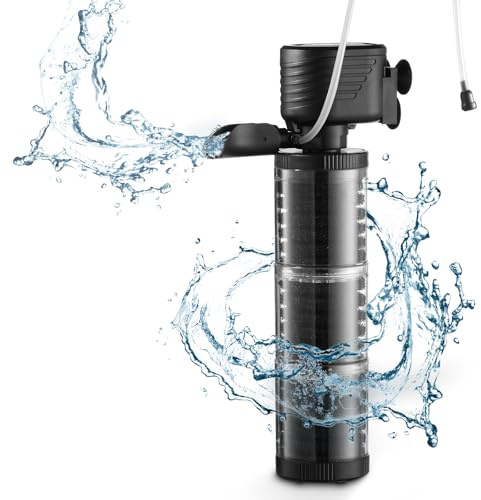 SainSmart XpertMatic Aquarium Filter for 70-120 Gallon Tank, Internal Fish Tank Filter with Water Pump, 475 GPH 3 Stages Biochemical Sponge Filter for Large Tank, Pond, Wavemaker, Air Supply