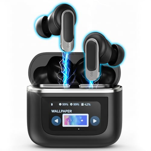 DNSEA Wireless Earbuds For iPhone17/17 Air/17 Pro/17 Pro Max/16/16e/16 Pro/16 Pro Max Earbuds LCD Display Touch Screen TWS ANC/ENC 48H Playtime Bluetooth 5.4 Earphones In Ear HiFi Stereo Deep Bass