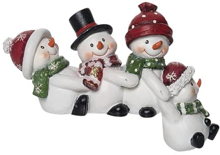 Figure di pupazzo di neve in resina: materiale in resina elaborato, statua di vacanza durevole | Adorabile decorazione invernale con la famiglia festiva di pupazzi di neve, scena natalizia fatta a