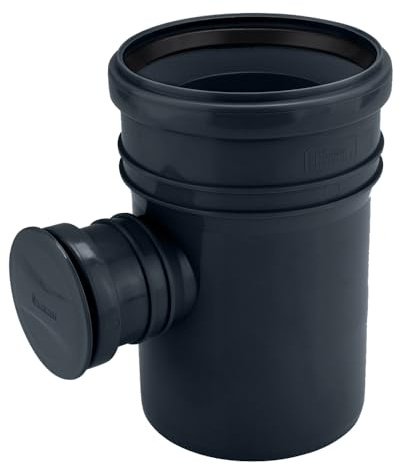 Regenwassersammler für Fallrohr DN110 ø 110 Regensammler Kunststoff Graphit Regenrinnen Ablauf für die Regentonne Wassersammler Ausgang DN 50 mit Dichtungen