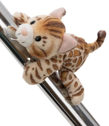MagNICI 63065 - Imán de Peluche Gato bengalí, 12 cm, marrón, Peluche con imán para frigorífico, Pizarra, Metal y Mucho más, Idea de Regalo