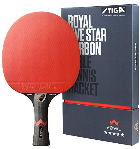 STIGA Royal Carbon Tischtennisschläger - Profi TT Schläger für Offensive Spieler mit ITTF-zertifiziertem 5-Star Belag und Carbon-Technologie - Maximalgeschwindigkeit, Power und Kontrolle