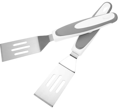 BESTonZON 2 Piezas Pala De Queso Raspador De Plancha Corte De Pizza Espátulas para Aletas Cortadores De Queso De Cocina Palas De Queso Frito Cuchillo Acero Inoxidable Filete Rebanadora