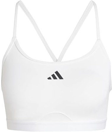 adidas Donna AeroReact Training 3Stripes Bra, White, S