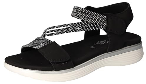 Cosmos Comfort Sandalias de cuña para mujer 6286-801, Negro, 40 EU