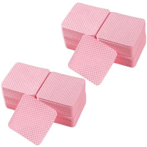 YPYMOD 600 Piezas Sin Pelusas Toallitas para Uñas,Almohadillas de Algodón de Limpieza de Uña para Esmalte de Uñas Cara Ojos Labios Removedor(Rosa)