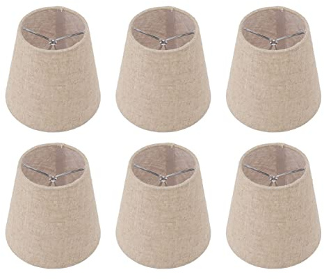 Lampes Lampen Pequeño, Lampes Pequeños De Lino 6 Piezas Lampe Pequeño Clip En Pantalla De Tela De Lino para Bombillas De Velas Accesorios De Iluminación