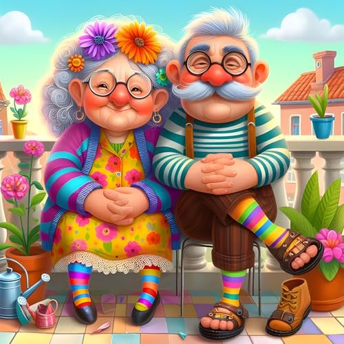 QQYRHN 5D Alter Mann Diamond Painting Kit für Erwachsene Anfänger Liebespaar Diamant Kunst Kits Vollständiges DIY Zeichentrickfilm Diamantstickerei-Set Perfekt zur Entspannung und Dekoration 30x30 cm