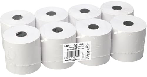Dohe - Thermopapierrollen 80x60 mm (8 Stk.) - Kern ⌀12 mm, Länge 28 m, Belege für Kartenlesegeräte, Kassensysteme, Registrierkassen, POS- und EPOS-Drucker, Stärke 60 g/m², BPA-frei