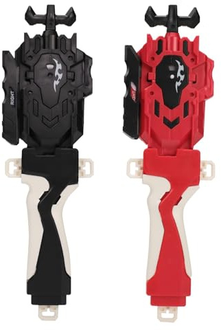 AIBREAY 2 Burst Toupie Launchers avec Grip,Non Compatible avec la série X, L/R Spin DB Layer Launcher, Compatible avec Les gyroscopes Burst-Series, Noir Rouge Set
