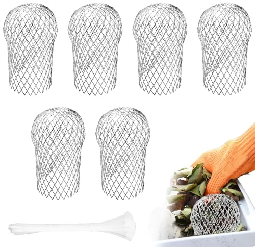 Dachrinnen Laubschutz, 6 Stück Aluminium Laubfangkorb Erweiterbarer Fallrohrschutz Laubschutz Dachrinne Dachrinnenschutz Fallrohrfilter für Fallrohre mit 3–15 cm Durchmesser