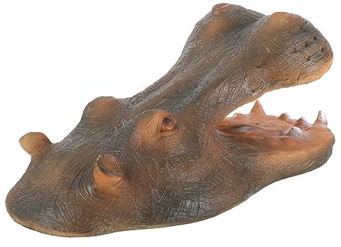 TOYANDONA Nilpferdkopf Schwimmende Teichdekoration Harz Mittelgroß Teich Ornament Gartenteich Balkon Terrasse Wasserfigur Simulation Nilpferd Kopf Statue