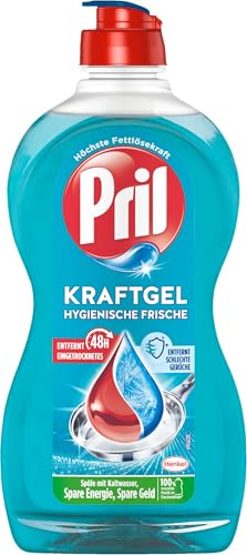 PRIL Kraft Gel Hygienic Freshness (450 ml), Hand Dishwashing Liquid with Highest Grease Dissolving Power, for Clean Dishes, Even in Cold Water, Removes Bad Odours