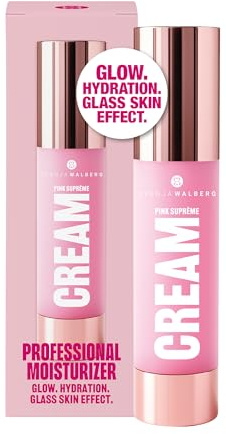 Pink Suprême Cream Crème hydratante avec 5 % de complexe GlassSkinPro et 3 % de niacinamide | Glow & Lissage à effet immédiat | Végétalien sans silicone Idéal comme base de maquillage