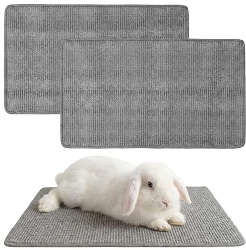 Alfombrilla rascadora para Conejos, 2 Piezas de Alfombra de sisal para Garras y Cuidado Dental, Accesorios para jaulas de Mascotas, Ropa de Cama para morder, Dormir